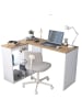 CALICOSY Eckschreibtisch CASSIE in Eiche - (W) 120  x (H) 74,8  x (L) 50  cm