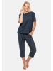 Schiesser Schlafanzug Cotton in Blau gestreift / Dunkelblau