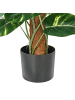 Beliani Kunstpflanze DIEFFENBACHIA in Grün/Schwarz - (W) 86 x (H) 152 x (L) 86 cm
