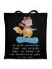 Mr. & Mrs. Panda Schultertasche Hase Snowboarden mit Spruch in Schwarz