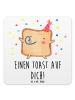 Mr. & Mrs. Panda Gläseruntersetzer Toast Party mit Spruch in Weiß