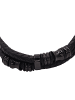 Steel_Art Herrenarmband Lederarmband Luca in schwarz