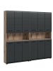 ebuy24 Badmöbelset Ice Schwarz 180 x 30 cm