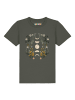 wat? Apparel T-Shirt Moonphases & Flowers in Khaki