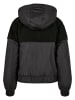 Urban Classics Urban Classics Damen Ladies Sherpa Mix Pull Over Jacket in black/black