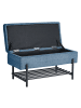 Beliani Bettbank SOLVANG in Blau/Schwarz - (W) 89 x (H) 43 x (L) 39 cm