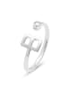 Luxenter 925 sterling silver ring with a brilliant-cut zirconia rhodium-plated - Alphabet