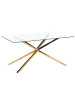 Beliani Esszimmertisch CORA in Transparent/Gold - (W) 90 x (H) 75 x (L) 160 cm