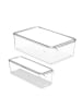 relaxdays 3 x Kühlschrank Organizer in Transparent/ Weiß