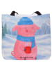 Mr. & Mrs. Panda Tote Bag Schweinchen Glühwein Design ohne Spruch in Weiß