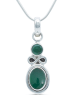 mantraroma 925er Silber - Ketten (L) 10 x (B) 31 mm mit grüner Onyx
