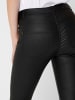 JACQUELINE de YONG Skinny Jeans Leder Optik High Waist Stretch Coated Denim Pants in Schwarz