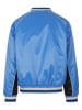 FUBU FUBU Herren FM241-012-1 Fubu Varsity Satin Raglan Bomber Jacket in light blue/black/creme