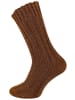 Cotton Prime® 4 Paar Woll-Stricksocken mit ALPAKA Unisex Alpakasocken in goldgelb/braun