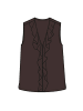 Smith&Soul Volant Neck Blouse Top in Dark Choc