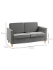 HOMCOM 2 Sitzer Sofa-141L x 70B x 78H cm-Hellgrau