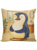 Mr. & Mrs. Panda Kissen 40x40 Pinguin Diät Design ohne Spruch in Weiß