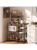 HOMCOM Küchenregal in Rustikal-Braun 90L x 42B x 130H cm