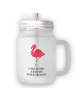 Mr. & Mrs. Panda Strohhalmglas Flamingo Classic mit Spruch in Transparent