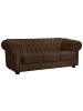58 aufm Kessel SOFA 3-Sitzer Kalea Bezug Kunstleder Buche nussbaum dunkel / braun