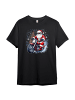 PAULGOS Herren T-Shirt, Biker Santa in Schwarz
