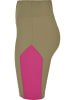 Urban Classics Urban Classics Damen Ladies Color Block Cycle Shorts in khaki/brightviolet