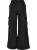 Urban Classics Urban Classics Damen Ladies Highwaist Wide Leg Cargo Terry Pants in black