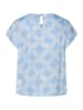 More & More bedruckte Kurzarmbluse in skyblue/offwhite