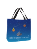 Mr. & Mrs. Panda Strandtasche Sternzeichen Waage mit Spruch in Sternenhimmel Blau