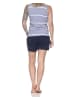 NORMANN Ärmelloser Spaghetti Pyjama Schlafanzug Shorty Maritimer Look in grau-mel.