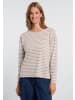 ELBSAND Langarm T-Shirt Tooske in Silver Sand + Cloud White STRIPE