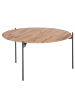 home24 home24 Couchtisch aus Eiche massiv und Metall in Eiche / Schwarz (38 cm) in Eiche / Schwarz