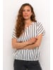 Kaffe Kurzarm-Bluse KAbeathe Loose fit in Chalk/Black Stripe