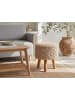 Beliani Hocker MANZAI in Beige/Braun - (W) 40 x (H) 44 x (L) 40 cm