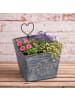 AltoBelli Blumentopf PIAZZA mit HERZ Zink Eckig 12x12 cm