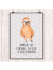 Mr. & Mrs. Panda Poster Faultier Zufrieden mit Spruch in Grau Pastell