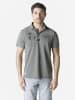 KOROSHI Herren polo mit kurzem arm aus piquÃ© mit print in grau