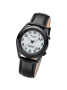 Regent Armbanduhr Regent Lederarmband schwarz extra groß (ca. 37,6mm)