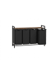 relaxdays Wäschesammler in Schwarz/ Braun - (B)116 x (H)72 x (T)33 cm