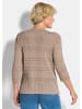GOLDNER Ajourpullover Sommerpullover mit V-Ausschnitt in beige