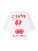 ICHI Kurzarm-Bluse IHNICA Loose fit in CLOUD DANCER / FIERY RED