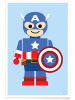 Juniqe Poster "Captain America Toy" in Blau & Rot