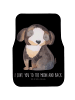 Mr. & Mrs. Panda Auto Teppich Hund Entspannen mit Spruch in Schwarz