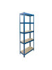 relaxdays Schwerlastregal in Blau/ Braun - (B)75 x (H)150 x (T)30 cm