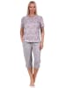 NORMANN kurzarm Capri Schlafanzug Herz - 72670 in Grau
