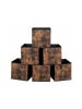 relaxdays 6 x Aufbewahrungsbox in Schwarz/ Braun - (B)33 x (H)33 x (T)33 cm