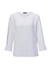 GOLDNER Viskosebluse mit 3/4-Ärmeln, Rundhals in weiß