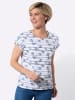 WITT WEIDEN Shirt in weiß-marine-bedruckt