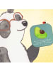 Mr. & Mrs. Panda Bierdeckel Mutige Hebamme mit Spruch in Meeresbrise
