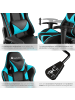 tectake Racing Gaming Stuhl Twink Belastbarkeit 120 kg, schwarz/azur